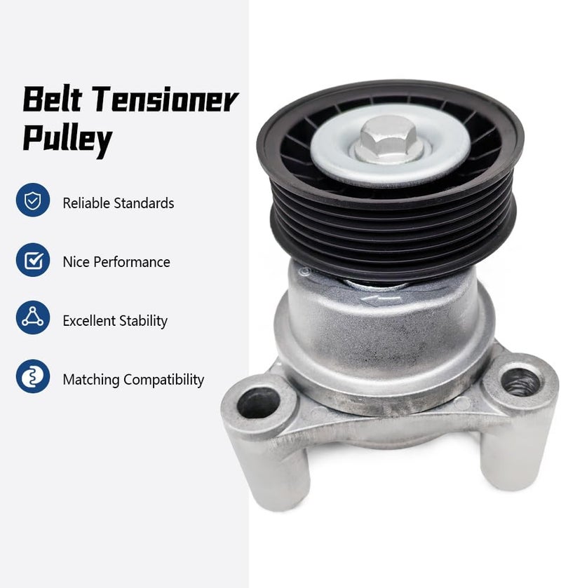 TWDRET 39083 Drive Belt Tensioner Pulley Kit Fit for Silverado Suburban Avalanche 2009-2013 Tahoe 2009-2014 GMC Yukon Sierra Cadillac Escalade 2009-2014, Serpentine Belt Kit Replace 12609719 89397 - Image 4